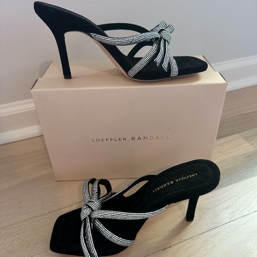 Loeffler Randall Black Heels with Silver Accents
